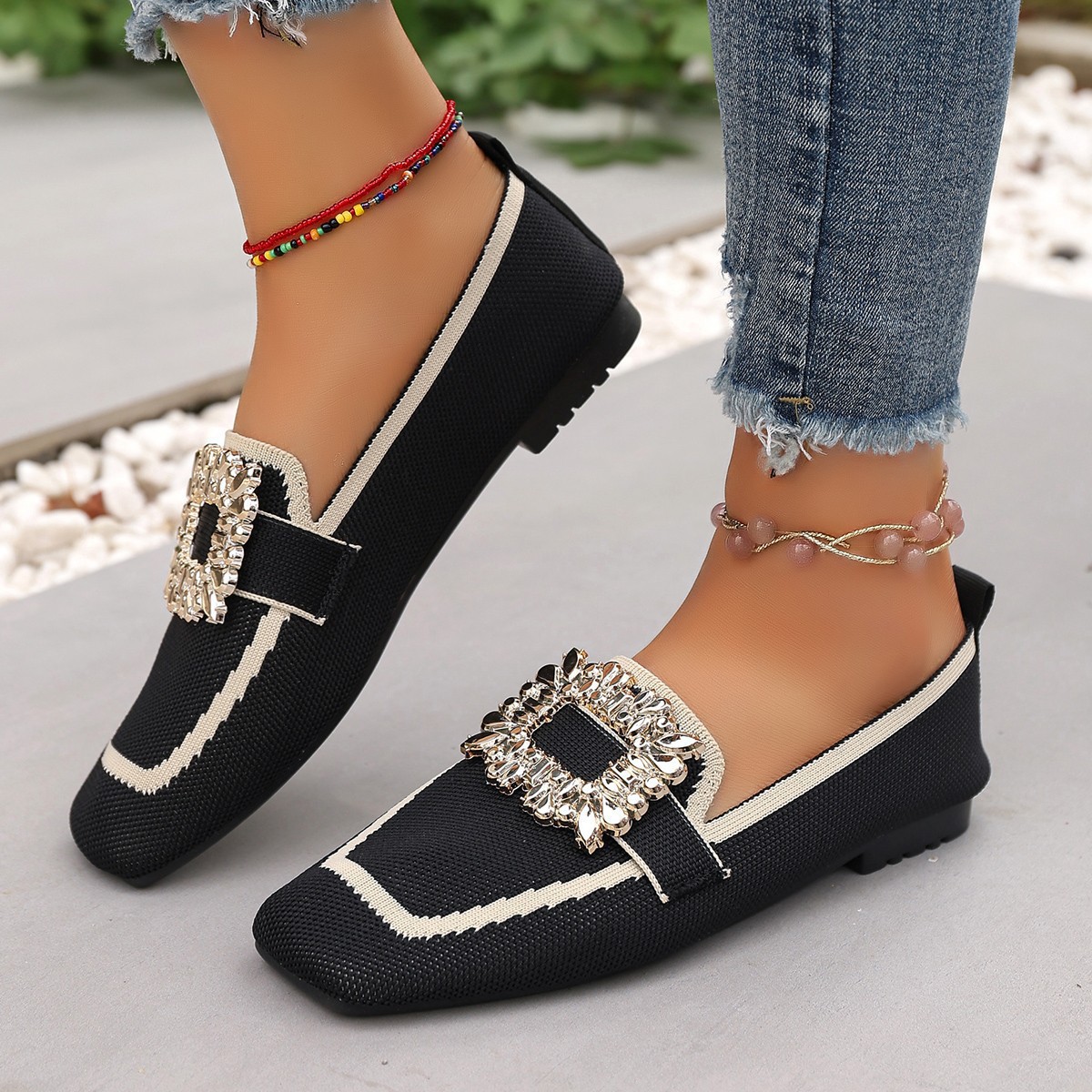 Spring Women's Flat Shoes New  - огляд і ціна Crystal Mesh Fabric