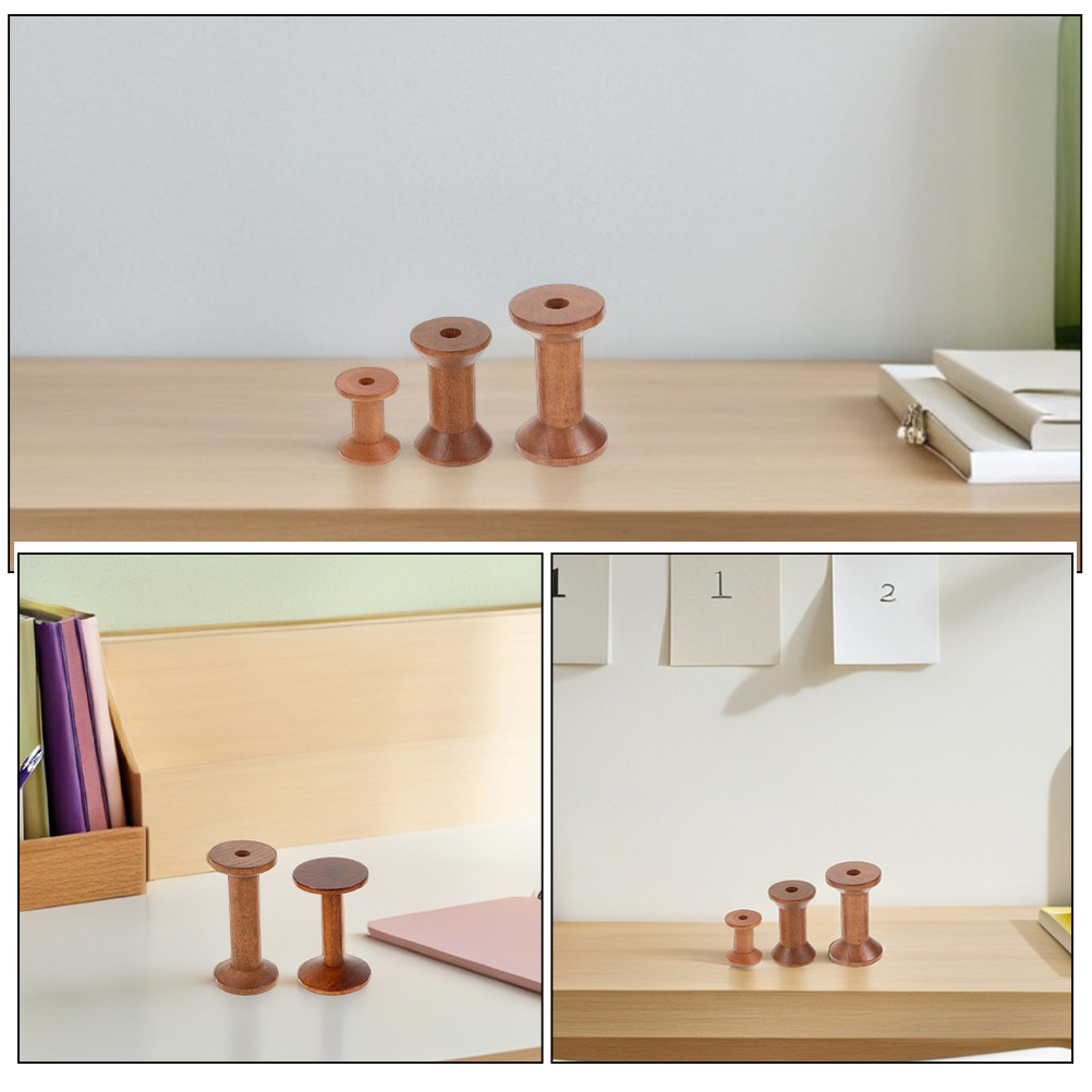 6Pcs Vintage Wood Spools Empty - огляд і ціна Embroidery Craft