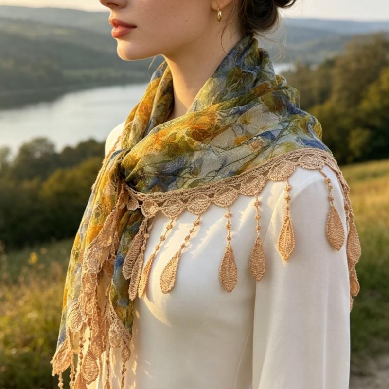 Bohemian Tassel Triangle Scarf - огляд і ціна Tassel Fringe Trim